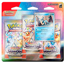 (pt br) blister triplo escarlate e violeta 8.5 evoluções prismáticas glaceon