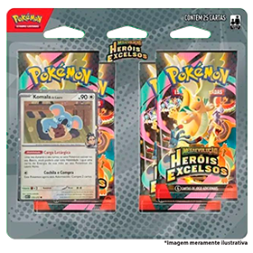 (pt br) blister quádruplo megaevolução 2.5 heróis excelsos komala